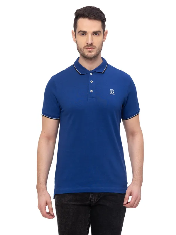 Being Human Regular Fit Men Polo Neck T Shirts Royal Blue